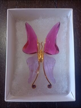 Swarovski Gold-wash/925 Sterling Butterfly Brooch, Birthday, Mother's Day, Gift